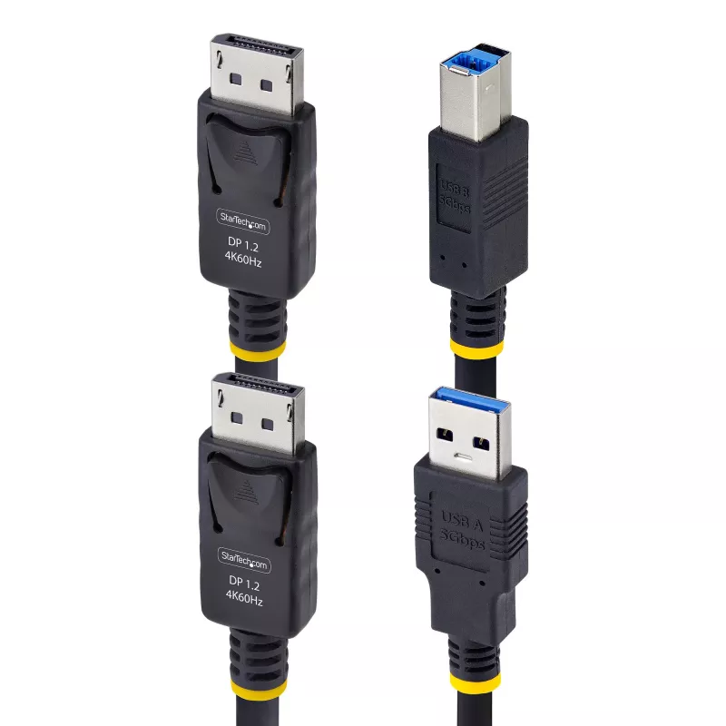 StarTech.com 10ft (3m) DisplayPort und USB 5Gbps KVM-Kabel, 4K 60Hz, universell kompatibles DP 1.2/USB 3.0 Combo-Kabel für KVM-Switches