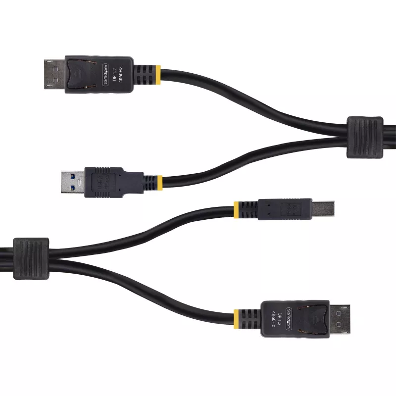 StarTech.com 10ft (3m) DisplayPort und USB 5Gbps KVM-Kabel, 4K 60Hz, universell kompatibles DP 1.2/USB 3.0 Combo-Kabel für KVM-Switches