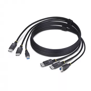 StarTech.com 1,8 m Dual-DisplayPort und USB 5 Gbit/s KVM-Kabel, 4K 60 Hz, universell kompatibel, DP 1.2/USB 3.0 Kombokabel für Dual-Monitor KVM-Switches