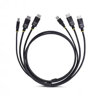 StarTech.com 1,8 m Dual-DisplayPort und USB 5 Gbit/s KVM-Kabel, 4K 60 Hz, universell kompatibel, DP 1.2/USB 3.0 Kombokabel für Dual-Monitor KVM-Switches