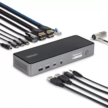 StarTech.com Triple-Monitor USB-C Dockingstation, 140W Laptop-Ladestation für MacBook Pro und Windows, 4K 60Hz HDMI oder DisplayPort, TAA