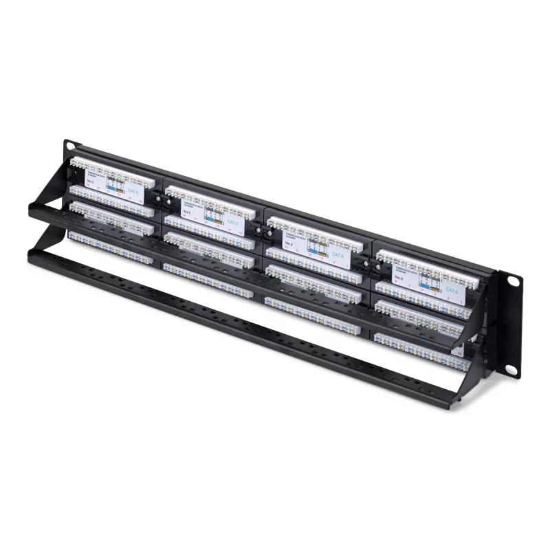 StarTech.com 48-Port 2U Rackmount Cat6 Patchpanel, RJ45, UTP, 110 Punch-Down, Cat 6 Ethernet Patchpanel für Netzwerk-Server-Rack