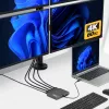 StarTech.com USB-C auf Quad-Monitor Workstation-Adapter, 4K 60Hz HDMI, 140W PD Passthrough für Laptop-Ladung, USB-Anschluss für kabellose Tastatur / Maus, TAA