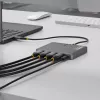 StarTech.com USB-C auf Quad-Monitor Workstation-Adapter, 4K 60Hz HDMI, 140W PD Passthrough für Laptop-Ladung, USB-Anschluss für kabellose Tastatur / Maus, TAA