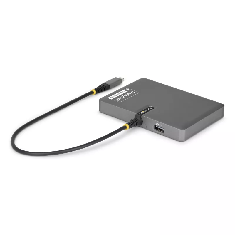 StarTech.com USB-C auf Quad-Monitor Workstation Adapter, 4K 60Hz DisplayPort, 140W PD Passthrough für Laptop-Ladung, USB-Anschluss für kabellose Tastatur / Maus, TAA