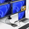 StarTech.com USB-C auf Quad-Monitor Workstation Adapter, 4K 60Hz DisplayPort, 140W PD Passthrough für Laptop-Ladung, USB-Anschluss für kabellose Tastatur / Maus, TAA