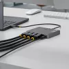 StarTech.com USB-C auf Quad-Monitor Workstation Adapter, 4K 60Hz DisplayPort, 140W PD Passthrough für Laptop-Ladung, USB-Anschluss für kabellose Tastatur / Maus, TAA