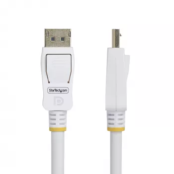 StarTech.com 1,8 m weißes VESA-zertifiziertes DisplayPort 1.2 Kabel, 4K 60Hz, 21,6 Gbit/s, rastende DP-Stecker, DP 1.2 DisplayPort Kabel, DP Monitor Kabel, M/M