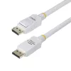 StarTech.com 1,8 m weißes VESA-zertifiziertes DisplayPort 1.2 Kabel, 4K 60Hz, 21,6 Gbit/s, rastende DP-Stecker, DP 1.2 DisplayPort Kabel, DP Monitor Kabel, M/M