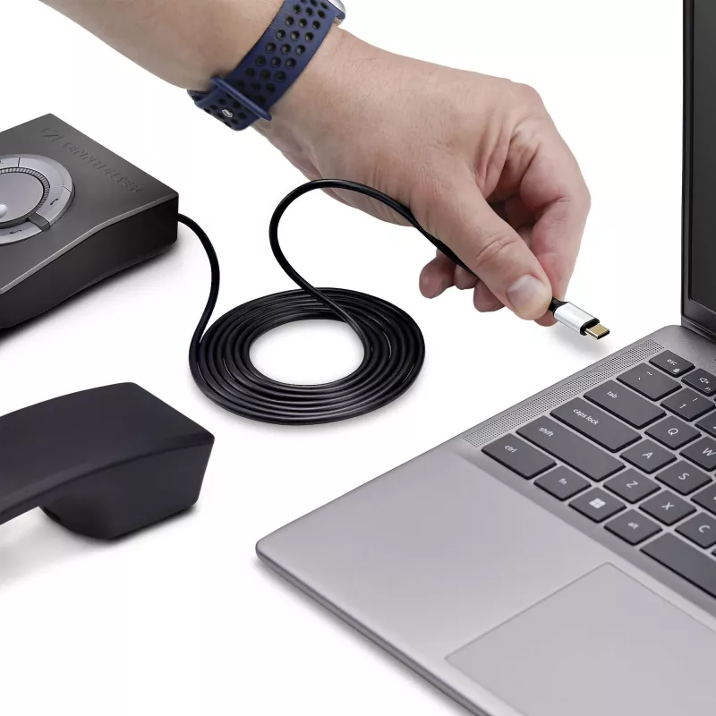 StarTech.com UR9-HEADSET-ADAPTER Kabel-Adapter USB-C RJ-9 Schwarz
