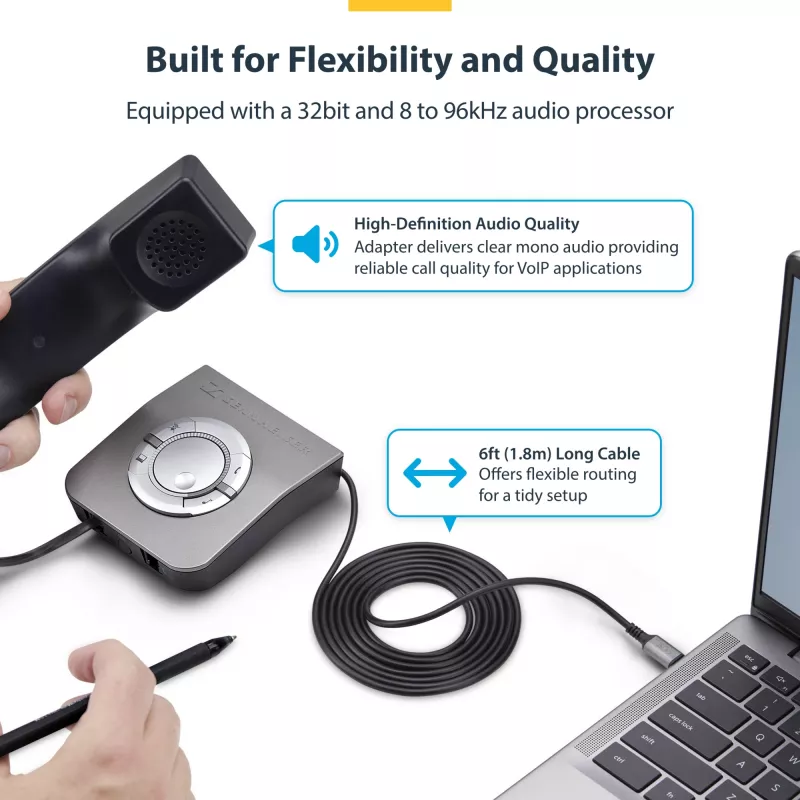 StarTech.com UR9-HEADSET-ADAPTER Kabel-Adapter USB-C RJ-9 Schwarz