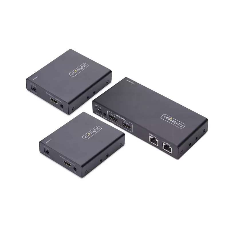 StarTech.com 2-Port HDMI Extender und Splitter über CAT6, 4K 60Hz, bis zu 70 m, 1x2 HDMI over Ethernet Distribution Kit mit IR und Power Over Kabel