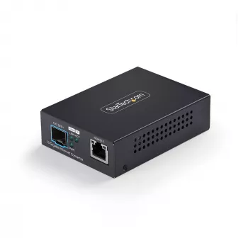 StarTech.com 10GbE SFP+ Fiber-Medienkonverter, 10 Gigabit Ethernet RJ-45 zu 10GBASE-X SFP+, Singlemode, Multimode, 16K Jumbo Frames, TAA-konform