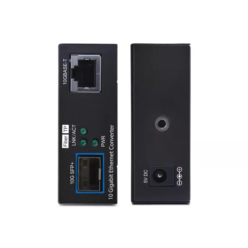 StarTech.com 10GbE SFP+ Fiber-Medienkonverter, 10 Gigabit Ethernet RJ-45 zu 10GBASE-X SFP+, Singlemode, Multimode, 16K Jumbo Frames, TAA-konform