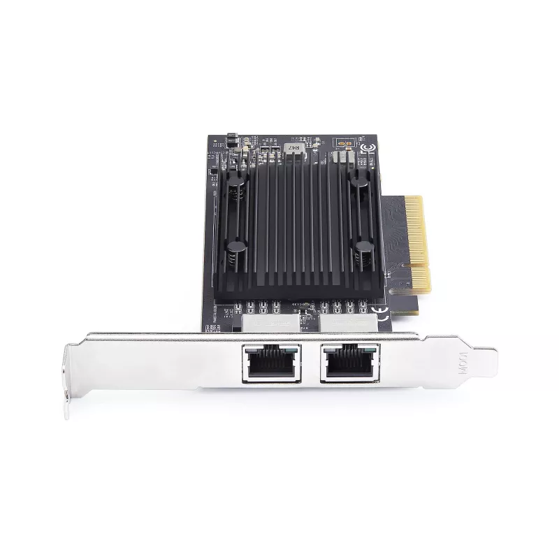 StarTech.com 2-Port PCIe 10Gb Ethernet Netzwerkkarte, 10GbE Netzwerkschnittstellenkarte, Broadcom BCM57416 Chipsatz, Dual RJ45 10GBase-T/Gigabit, NIC-Karte, TAA