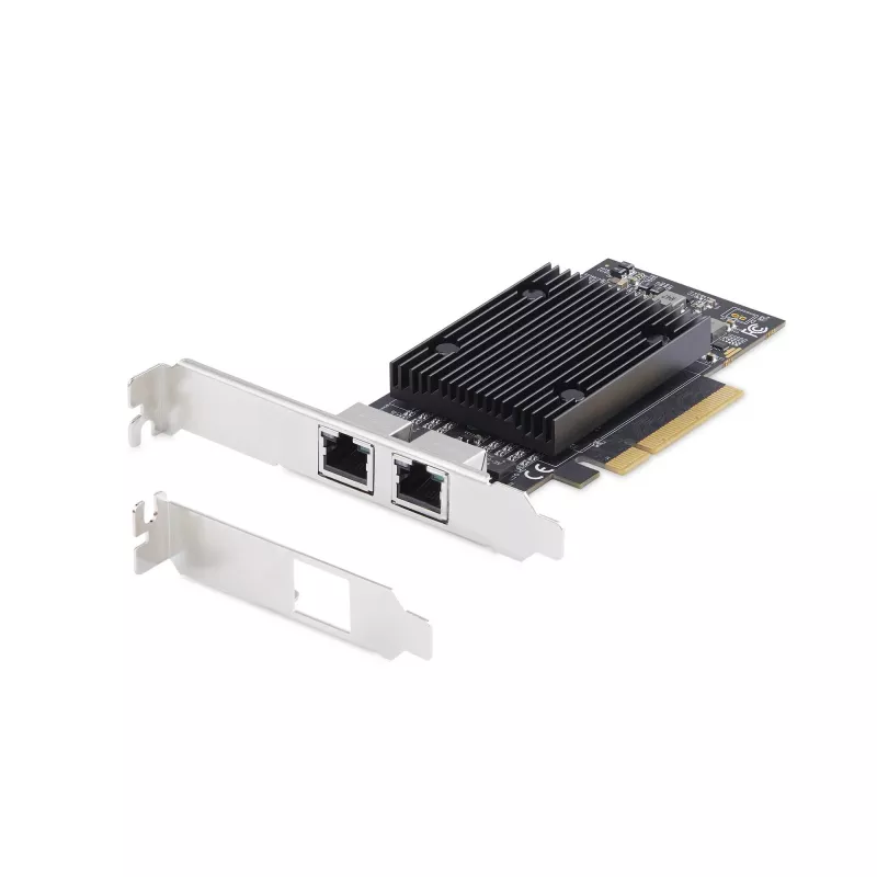 StarTech.com 2-Port PCIe 10Gb Ethernet Netzwerkkarte, 10GbE Netzwerkschnittstellenkarte, Broadcom BCM57416 Chipsatz, Dual RJ45 10GBase-T/Gigabit, NIC-Karte, TAA