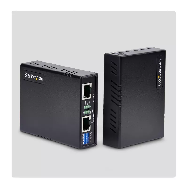 StarTech.com VDSL2 Ethernet Extender Kit über Einzelpaar-Draht, bis zu 0,6 Meilen (1 km) Reichweite, LAN-Repeater über Telefonleitung/CAT5e/CAT6, bis zu 300 Mbit/s, Ersatz für 110VDSLEXTEU – TAA