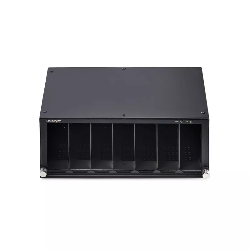 StarTech.com 7-Slot Unmanaged Media Converter Chassis für MCM Media Converter Serie, volle Leistungsisolierung, aktive Kühlung, 10-Zoll-Rackmount, TAA-konform