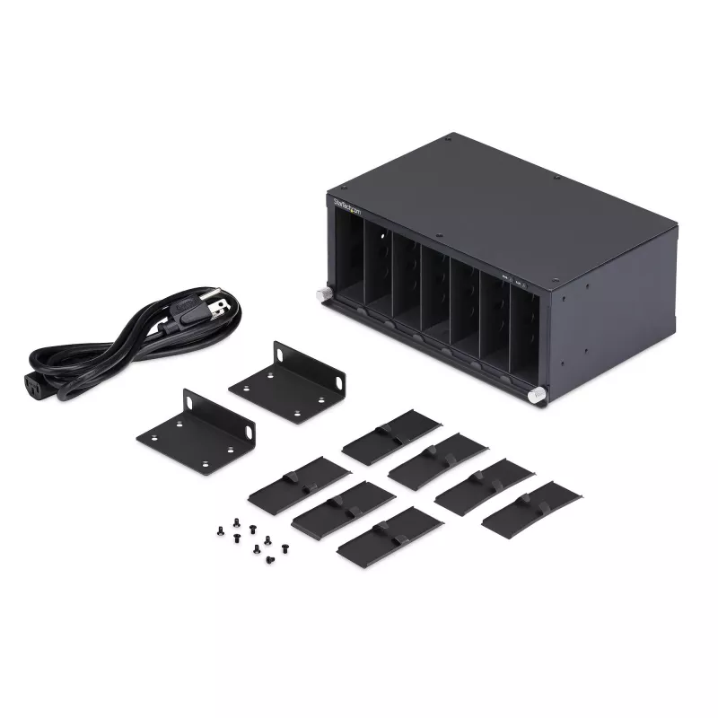 StarTech.com 7-Slot Unmanaged Media Converter Chassis für MCM Media Converter Serie, volle Leistungsisolierung, aktive Kühlung, 10-Zoll-Rackmount, TAA-konform