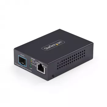 StarTech.com 10GbE Multi-Gigabit Open SFP+ Fiber Medienkonverter, 10G/5G/2.5G/1G/100M, Kupfer zu 10GBASE-X SFP+, Singlemode, Multimode, 16K Jumbo Frames, TAA