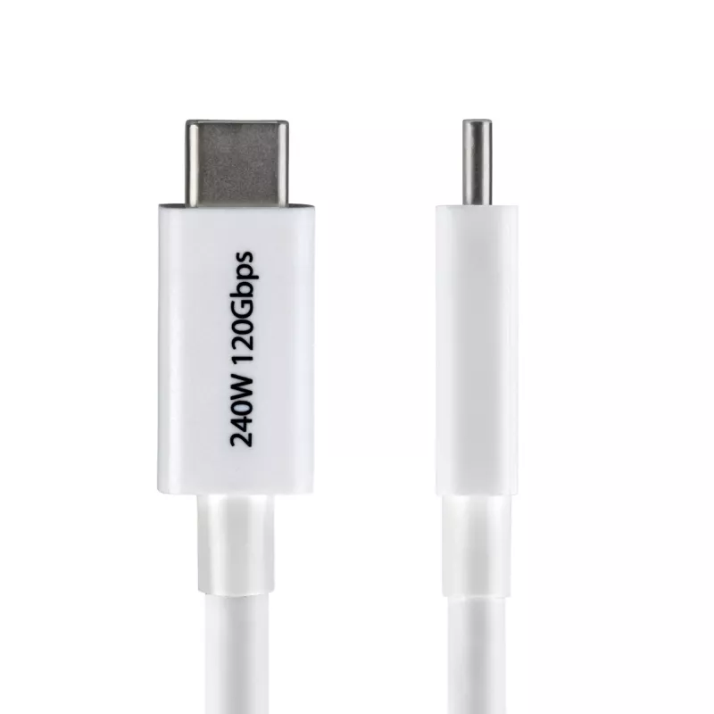 StarTech.com 3ft (1m) Thunderbolt 5 Kabel, 80 Gbit/s/bis zu 120 Gbit/s, 240 W PD, 8K 60 Hz, zertifiziertes Thunderbolt-Kabel, kompatibel mit Thunderbolt 4/USB4/USB-C – Weiß