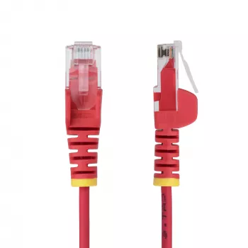 StarTech.com 1,5m Rot schlank CAT6 Ethernet-Kabel, rastnasenfrei, 100W PoE, UTP, LSZH, 28AWG reines Kupfer, schlank RJ45 Netzwerk-Patchkabel mit Zugentlastungen, einzeln getestet