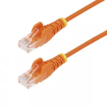 StarTech.com 1m Orange schlank CAT6 Ethernet-Kabel, rastnasenschutz, 100W PoE, UTP, LSZH, 28AWG reiner blanker Kupferdraht, schlank RJ45 Netzwerk-Patchkabel mit Zugentlastung, einzeln geprüft