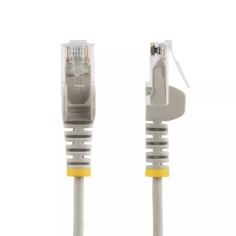 StarTech.com 5m Grau schlank CAT6 Ethernet-Kabel, rastnasenschutz, 100W PoE, UTP, LSZH, 28AWG massiver blanker Kupferdraht, schlank RJ45-Netzwerk-Patchkabel mit Zugentlastung, einzeln geprüft