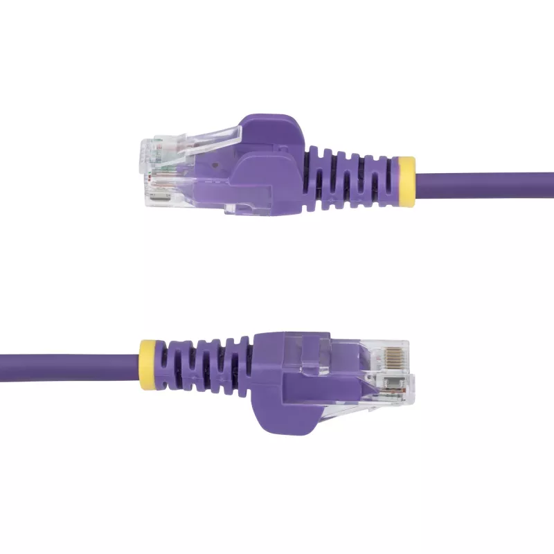 StarTech.com 50 cm Lila schlank CAT6 Ethernet-Kabel, Snagless, 100W PoE, UTP, LSZH, 28AWG Pure Bare Copper Wire, schlank RJ45 Network Patch Cord mit Zugentlastungen, individuell geprüft