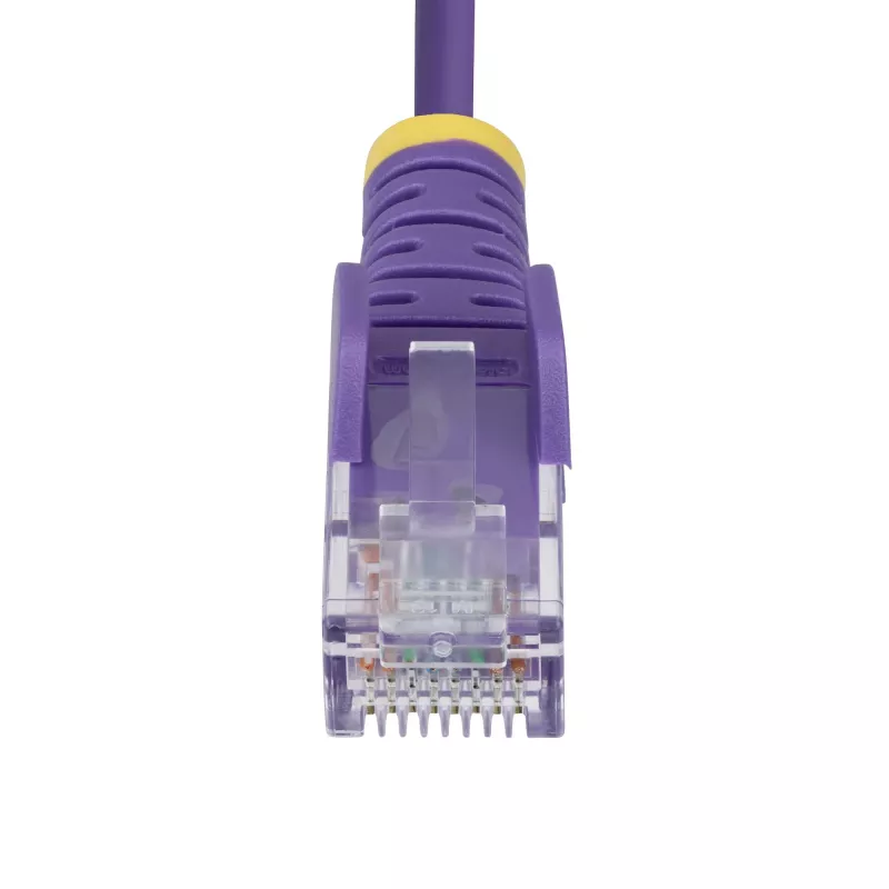 StarTech.com 50 cm Lila schlank CAT6 Ethernet-Kabel, Snagless, 100W PoE, UTP, LSZH, 28AWG Pure Bare Copper Wire, schlank RJ45 Network Patch Cord mit Zugentlastungen, individuell geprüft