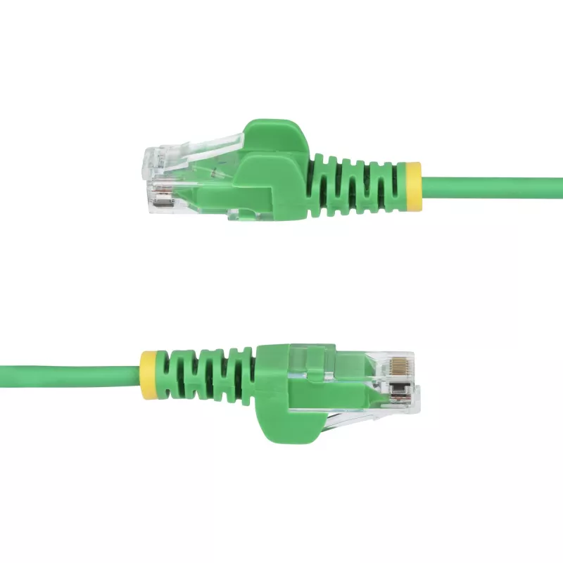 StarTech.com 5m Grünes schlank CAT6 Ethernet-Kabel, Rastnasenschutz, 100W PoE, UTP, LSZH, 28AWG reiner blanker Kupferdraht, schlank RJ45 Netzwerk-Patchkabel mit Zugentlastung, einzeln geprüft