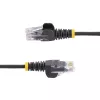 StarTech.com 15 m Schwarzes schlank CAT6 Ethernetkabel, rastnasenschutz, 100 W PoE, UTP, LSZH, 28AWG reiner blanker Kupferdraht, schlank RJ45 Netzwerk-Patchkabel mit Zugentlastung, einzeln geprüft