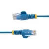 StarTech.com 15m Blaues schlank CAT6 Ethernet-Kabel, RJ45-Netzwerkkabel, Snagless, 100W PoE, UTP, LSZH, 28AWG reiner blanker Kupferdraht, CAT6-Patchkabel mit Zugentlastung, Einzeln getestet