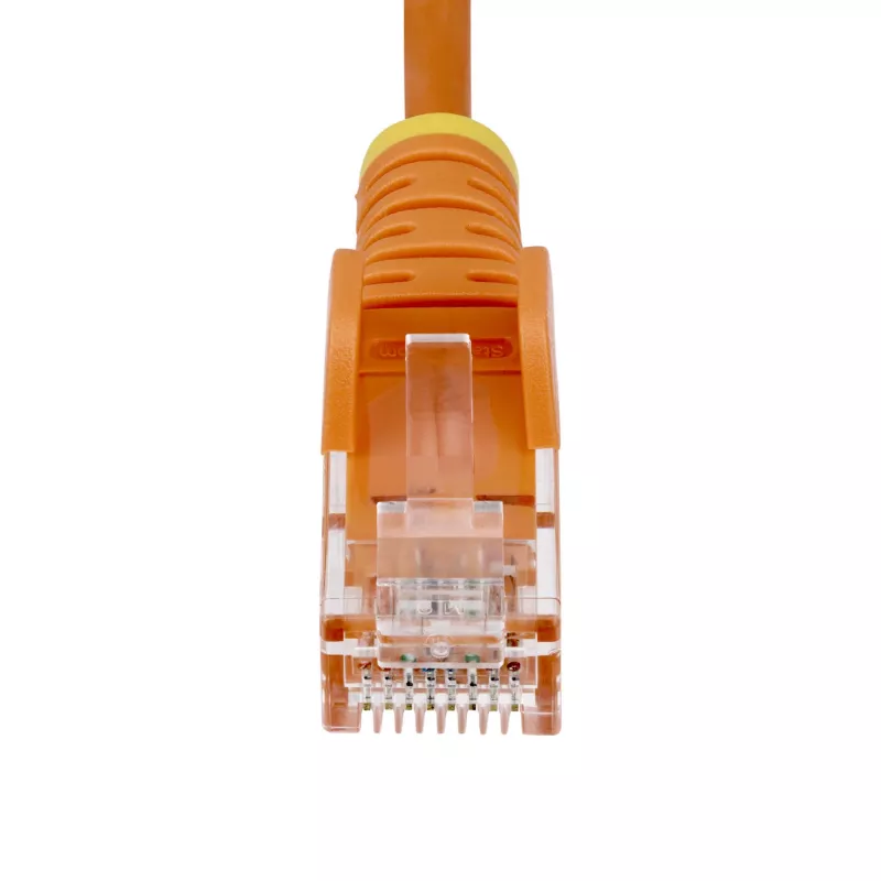 StarTech.com 15m Orange schlank CAT6 Ethernet-Kabel, rastnasenschutz, 100W PoE, UTP, LSZH, 28AWG reine blanke Kupferlitze, schlank RJ45 Netzwerk-Patchkabel mit Zugentlastung, einzeln getestet