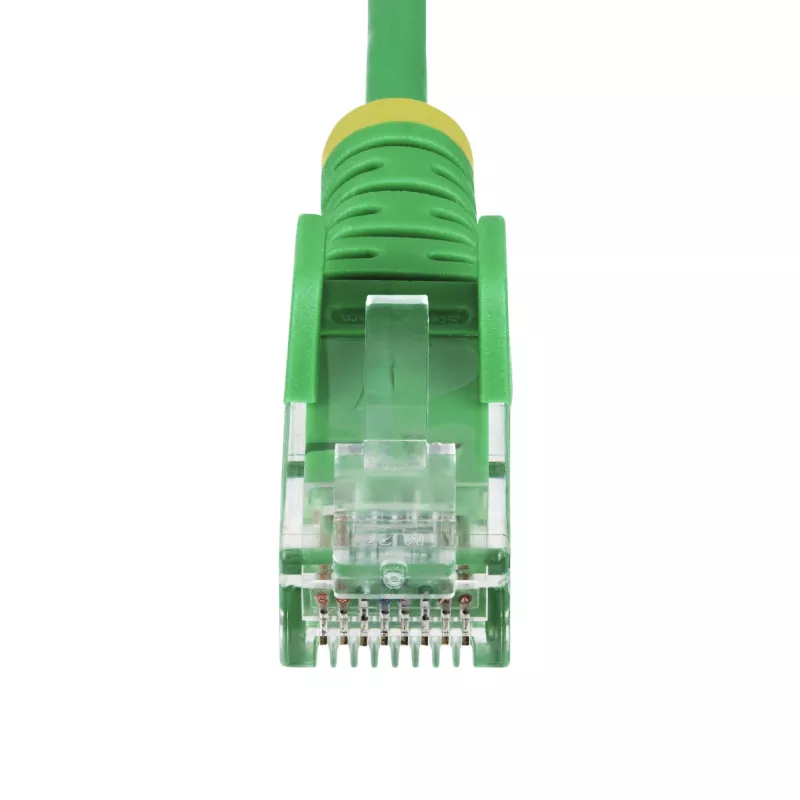 StarTech.com 15 m grünes schlank-CAT6-Ethernet-Kabel, Hakenverhinderer, 100 W PoE, UTP, LSZH, 28 AWG reiner blanker Kupferdraht, schlank-RJ45-Netzwerk-Patchkabel mit Zugentlastung, einzeln getestet