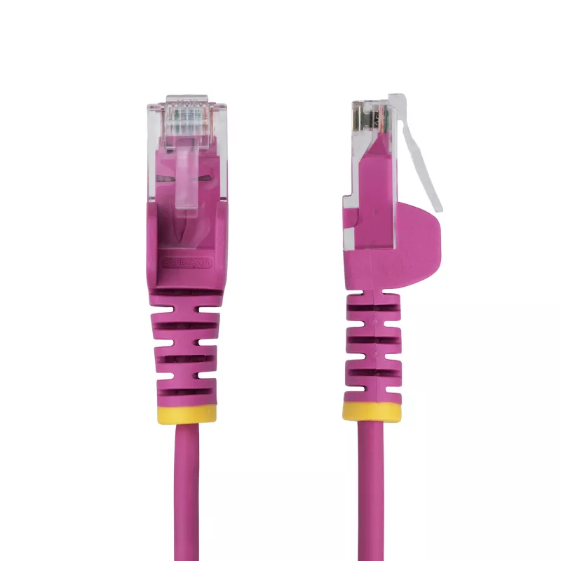 StarTech.com 2m Pink schlank CAT6 Ethernet-Kabel, rastnasenschutz, 100W PoE, UTP, LSZH, 28AWG reines blankes Kupferkabel, schlank RJ45 Netzwerk-Patchkabel mit Zugentlastung, einzeln getestet