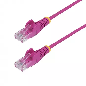 StarTech.com 15m Pink schlank CAT6 Ethernet-Kabel, rastnasenfreier RJ45-Stecker, 100W PoE, UTP, LSZH, 28AWG reines blankes Kupfer, schlank RJ45 Netzwerk-Patchkabel mit Zugentlastung, einzeln getestet