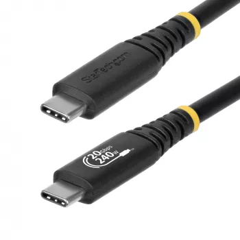 StarTech.com 2 m (6 ft) USB4-Kabel, 20 Gbit/s, USB-IF-zertifiziertes USB-C-Kabel, 240 W PD EPR, 4K 120 Hz DP 1.4, TPE-Mantel, schwarzes USB-C-Kabel