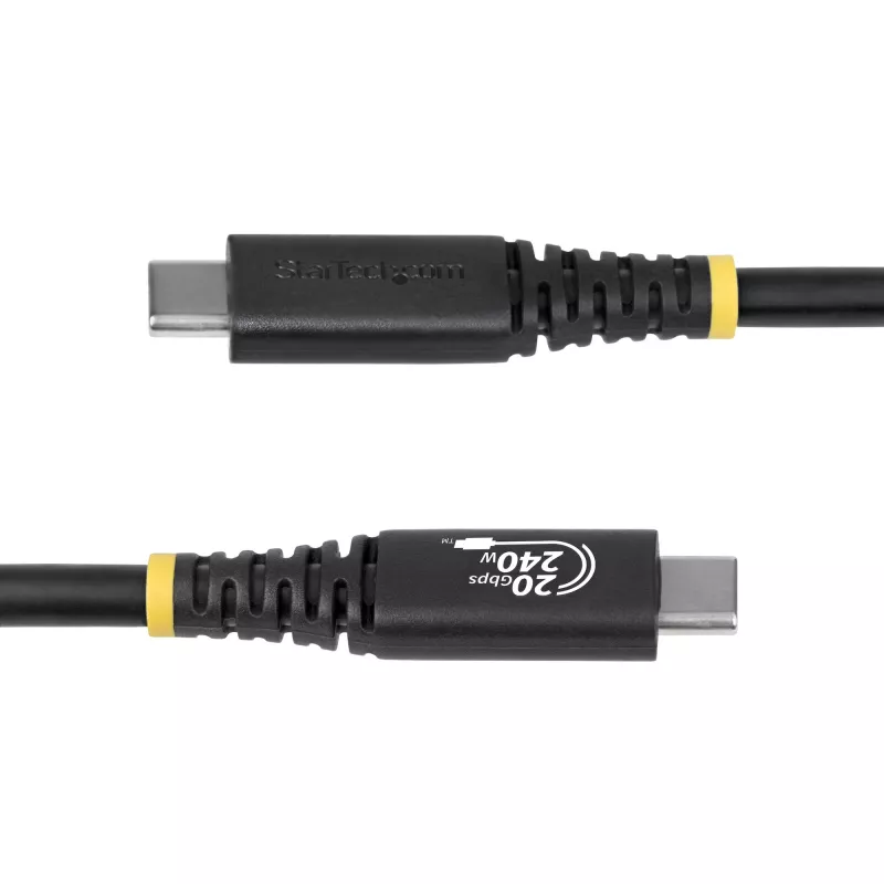StarTech.com 2 m (6 ft) USB4-Kabel, 20 Gbit/s, USB-IF-zertifiziertes USB-C-Kabel, 240 W PD EPR, 4K 120 Hz DP 1.4, TPE-Mantel, schwarzes USB-C-Kabel