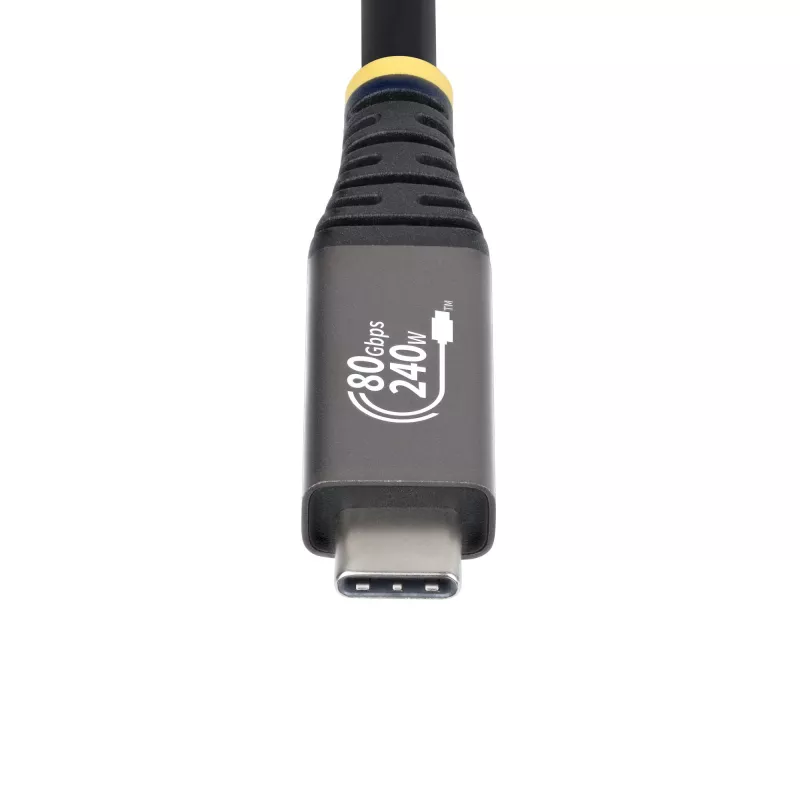 StarTech.com 50cm (1,6ft) USB4-Kabel, 80Gbit/s, USB-IF-zertifiziertes USB-C-Kabel, 240W PD, 8K 120Hz/4K 240Hz DP2.1 DP80, TPE-Mantel, Thunderbolt 4-kompatibel – Schwarzes USB-C-Kabel