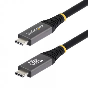 StarTech.com 1m USB4-Kabel, 80Gbit/s, USB-IF-zertifiziertes USB-C-Kabel, 240W PD, 8K 120Hz/4K 240Hz DP2.1 DP80, TPE-Mantel, Thunderbolt 4-kompatibel – schwarzes USB-C-Kabel