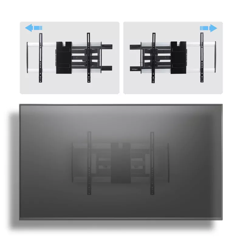 StarTech.com Ultraflache, gelenkige TV-Wandhalterung für Flachbildschirme bis 65 Zoll und 45 kg, VESA 600x400, TAA-konforme Low-Profile-Halterung