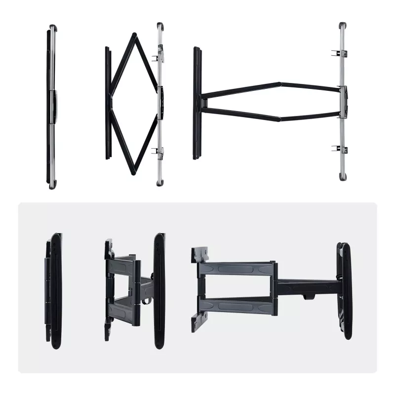 StarTech.com Ultraflache, gelenkige TV-Wandhalterung für Flachbildschirme bis 65 Zoll und 45 kg, VESA 600x400, TAA-konforme Low-Profile-Halterung