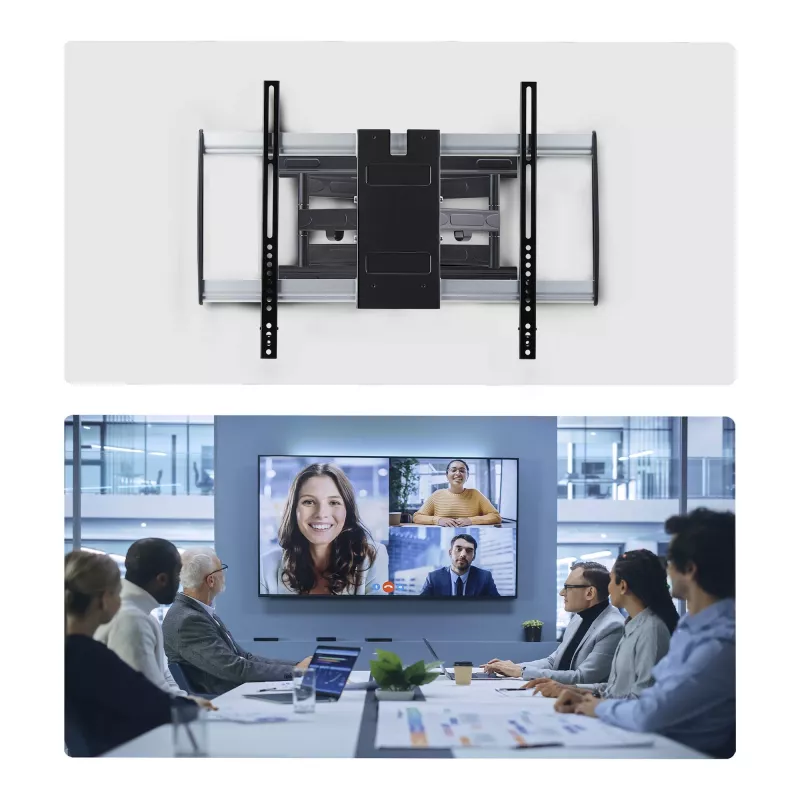 StarTech.com Ultraflache, gelenkige TV-Wandhalterung für Flachbildschirme bis 65 Zoll und 45 kg, VESA 600x400, TAA-konforme Low-Profile-Halterung