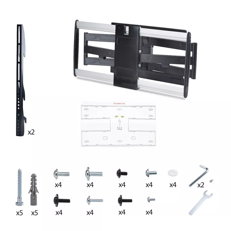 StarTech.com Ultraflache, gelenkige TV-Wandhalterung für Flachbildschirme bis 65 Zoll und 45 kg, VESA 600x400, TAA-konforme Low-Profile-Halterung