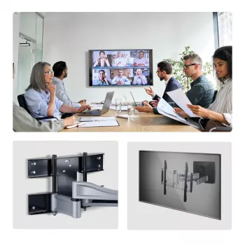 StarTech.com Schwere schwenkbare TV-Wandhalterung für Flachbildschirme bis zu 100 Zoll und 85 kg, VESA 800x500, Low-Profile-Halterung, TAA-konform