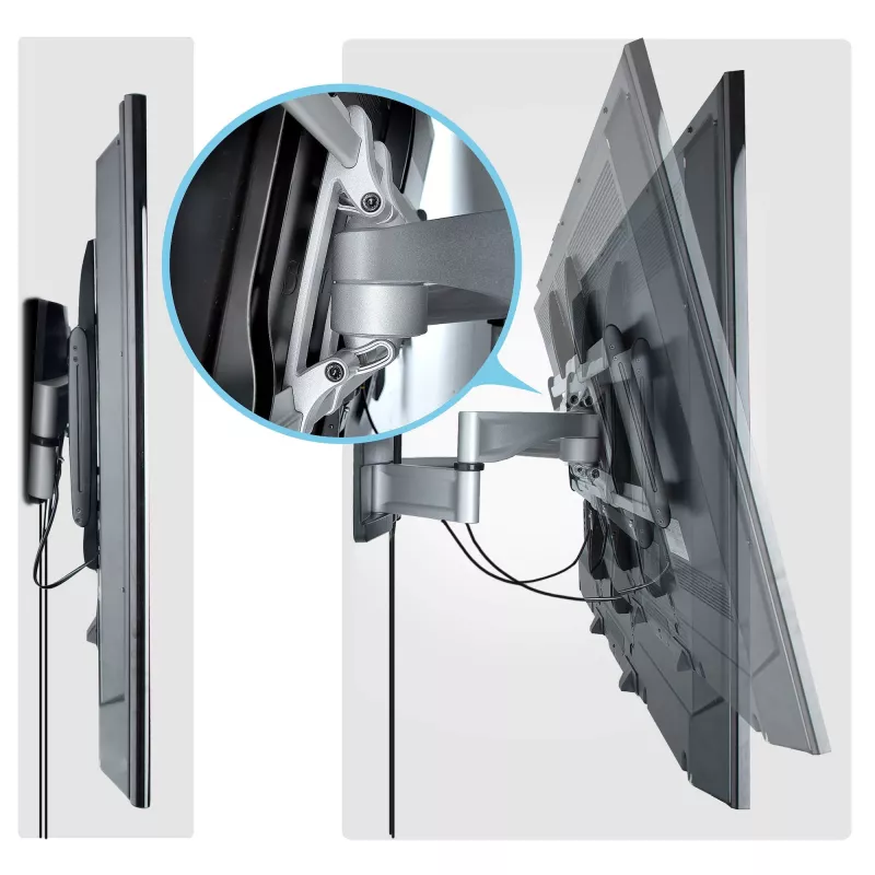 StarTech.com Schwere schwenkbare TV-Wandhalterung für Flachbildschirme bis zu 100 Zoll und 85 kg, VESA 800x500, Low-Profile-Halterung, TAA-konform