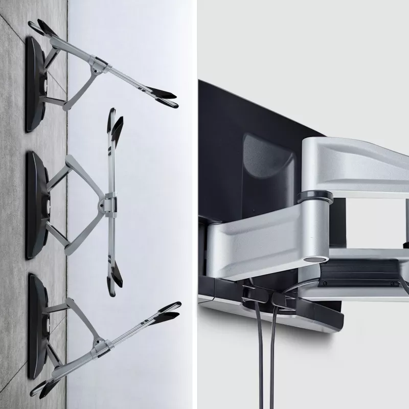 StarTech.com Schwere schwenkbare TV-Wandhalterung für Flachbildschirme bis zu 100 Zoll und 85 kg, VESA 800x500, Low-Profile-Halterung, TAA-konform