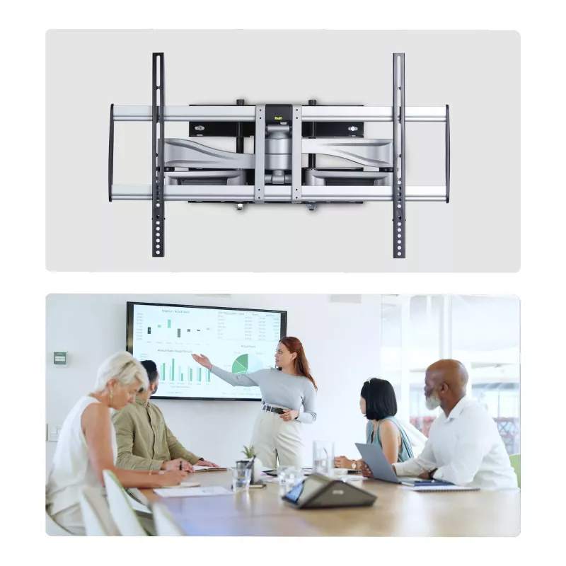 StarTech.com Schwere schwenkbare TV-Wandhalterung für Flachbildschirme bis zu 100 Zoll und 85 kg, VESA 800x500, Low-Profile-Halterung, TAA-konform