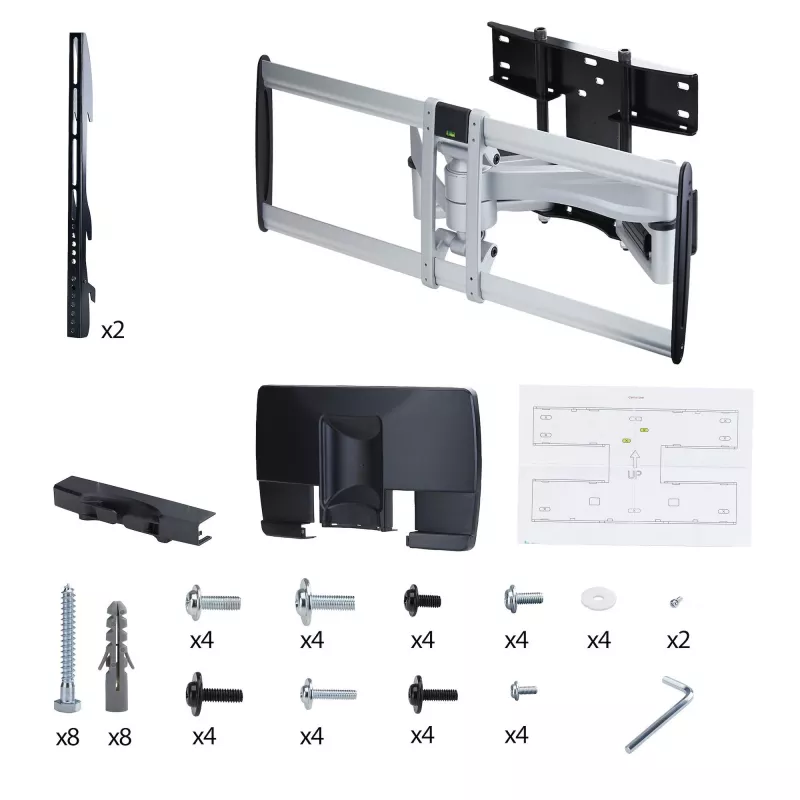 StarTech.com Schwere schwenkbare TV-Wandhalterung für Flachbildschirme bis zu 100 Zoll und 85 kg, VESA 800x500, Low-Profile-Halterung, TAA-konform